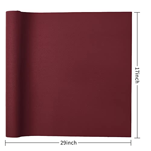 Wooqu Book Cloth, Fabric Surface and Paper Backed, Easy to Use, Strong, 17x29”, for Book Binding, Dark Red