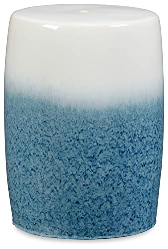 Signature Design by Ashley Ikegrove Coastal Indoor & Outdoor Accent Stool, Blue & White