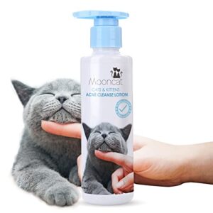 mooncat kitten & cat acne chin treatment | first cuztomized cat acne cleanse lotion | pionner in cat care stuff | concentrated solution for cat chin & tail | prevention for cats acne -5 fl oz(150ml)