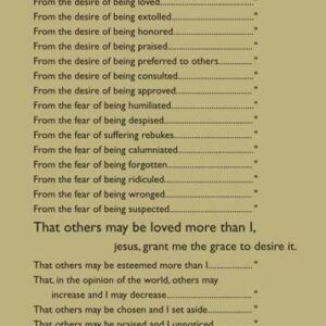 Litany of Humility 3 x 4 Inch LAMINATED Holy Card (5-pack) with Two Free Prayer Cards Included