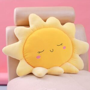 OUKEYI 57cm Sun Cushion Flower Floor Pillow Flower Floor Seating Pad Chair Cushion Oversized Throw Pillow,Sun Cloud Throw Pillow Plush,Flower Chair Pads for Kids Seating Bed Bedroom Sofa Decor