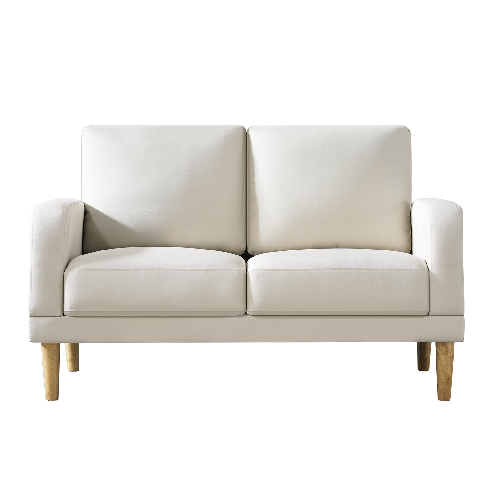 Husbedom 50"(W) Loveseat, Small Couches for Small Spaces, Mini Love Seat Sofa Furniture for Living Room, Bedroom, Beige