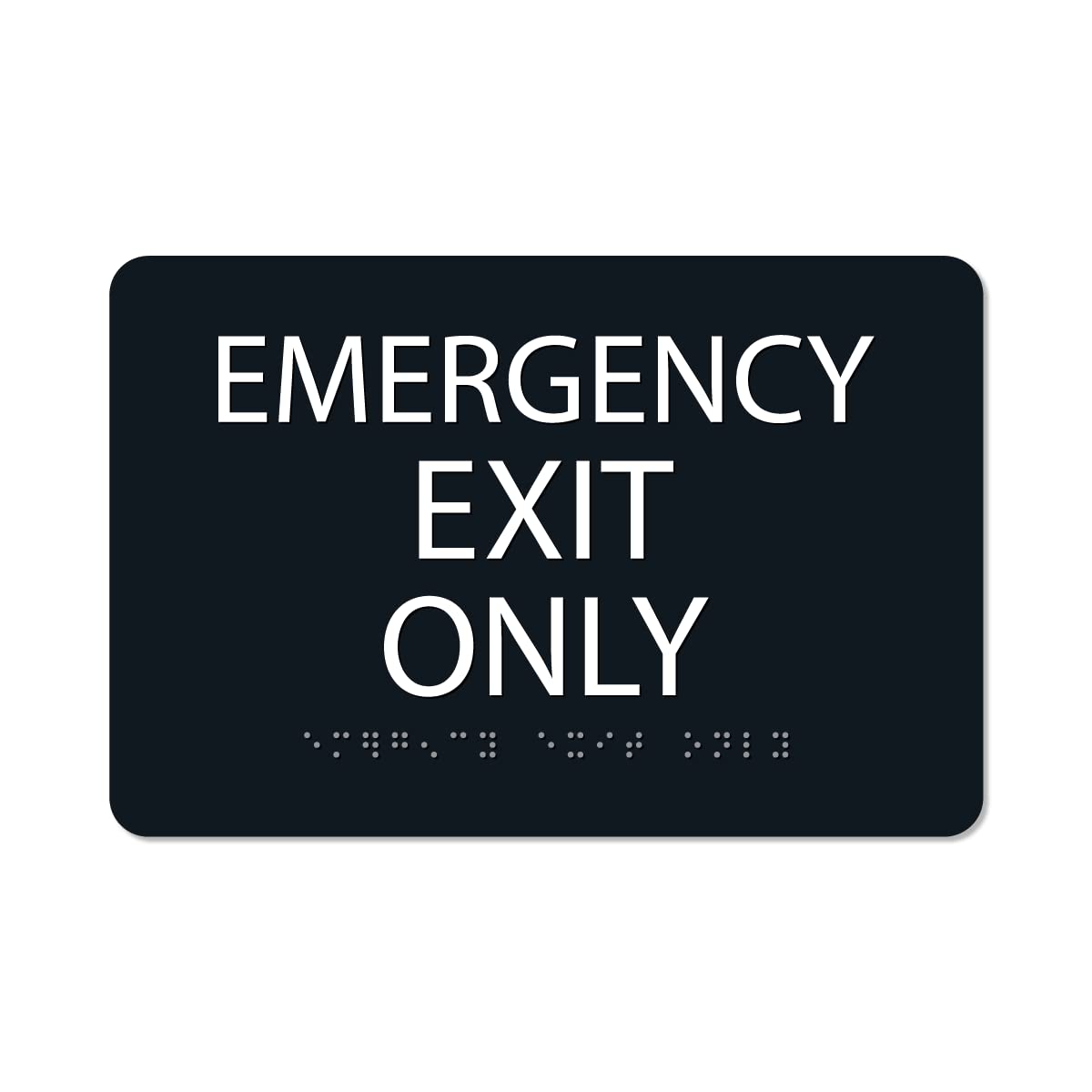 ALPHA DOG ADA SIGNS - Emergency Exit Only Sign with Braille for Your Business, 6x9 Inch, ADA Compliant, Indoor or Outdoor, Easy Installation, Made in the USA, Black