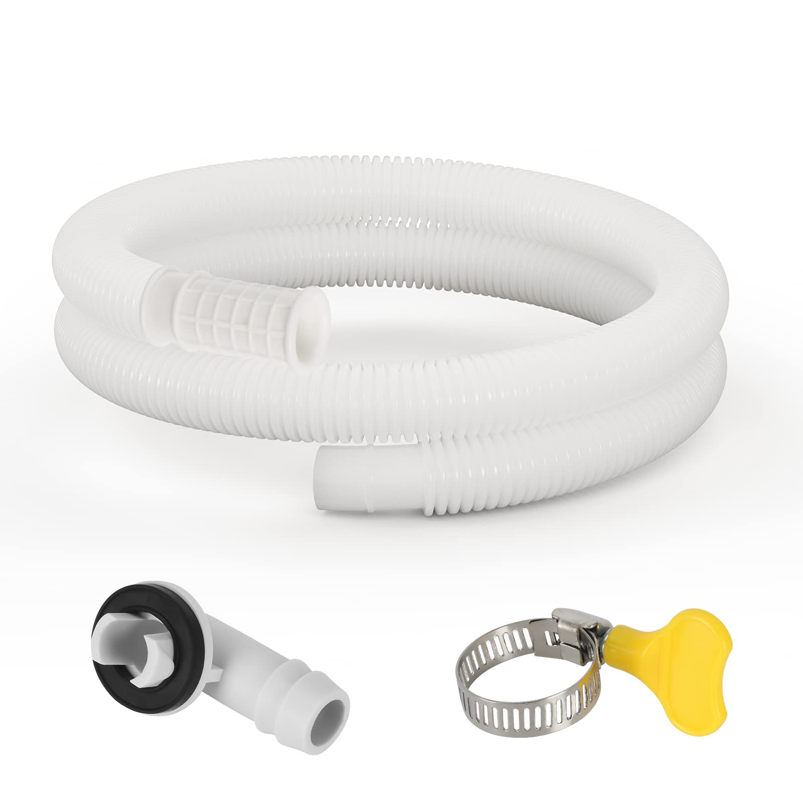 HOXHA Air Conditioner Drain Hose Kit Plastic Tubing for AC Condensate Flexible Durable Drain Hose for Mini Split AC Portable AC Washer Dishwasher Faucet, 5 Ft