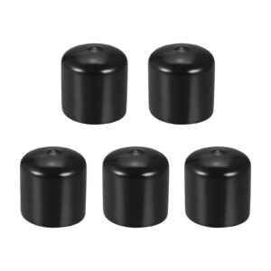 dmiotech 5 pack 1 1/4" id black screw thread protectors rubber end caps bolt covers for screw bolt furniture pipe