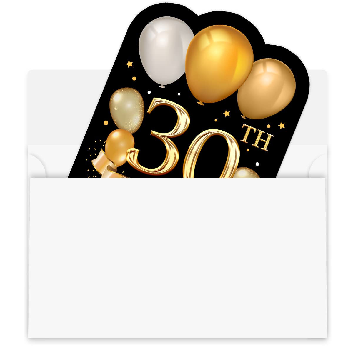 Simimi art 30 Gold Glitter 30th Birthday Party Invitations cards with Envelopes