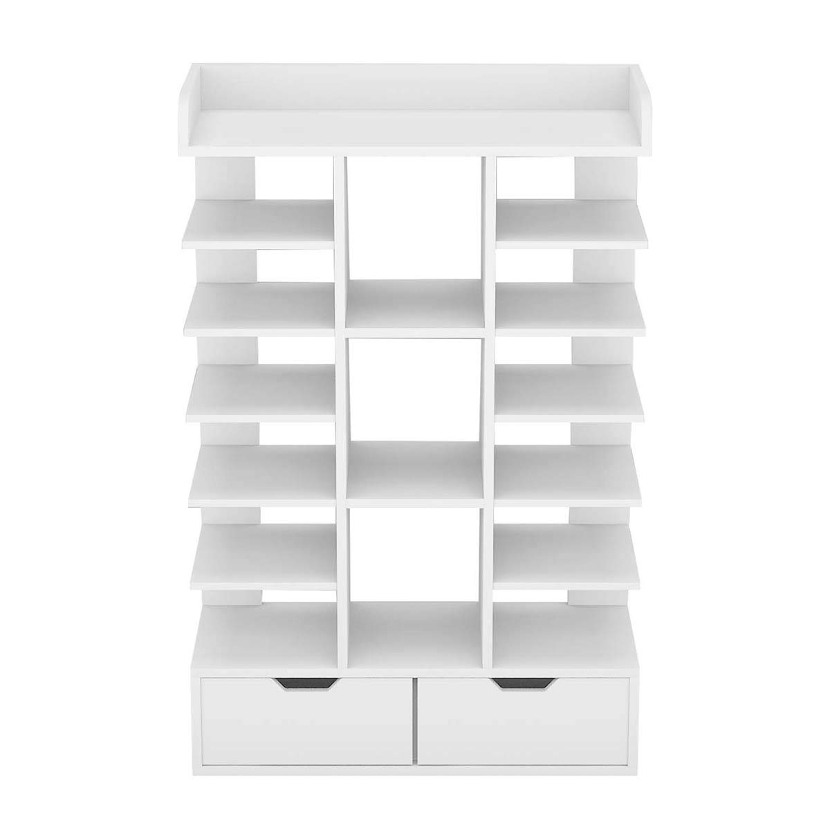 Waktavel Shoe Racks Bench Storage, White Wooden Shoe Storage Bench Organiser for Hallway Entryway (White 4 Tiers)