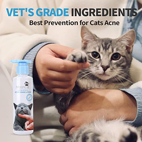 Mooncat Kitten & Cat Acne Chin Treatment | First Cuztomized Cat Acne Cleanse Lotion | Pionner in Cat Care Stuff | Concentrated Solution for Cat Chin & Tail | Prevention for Cats Acne -5 fl oz(150ml)