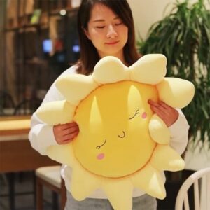 OUKEYI 57cm Sun Cushion Flower Floor Pillow Flower Floor Seating Pad Chair Cushion Oversized Throw Pillow,Sun Cloud Throw Pillow Plush,Flower Chair Pads for Kids Seating Bed Bedroom Sofa Decor