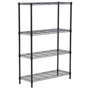 guangshuohui 4-tier standing shelving plastic coated iron units, storage shelf display rack for laundry bathroom kitchen,35.43 x 13.78 x 55.12'' (4-tier, black)