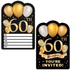 simimi art 30 gold glitter 60th birthday party invitations cards with envelopes