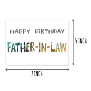 Happy Birthday Father-In-Law - Father-In-Law Birthday Card - Father-In-Law Card - Card For Father-In-Law Modern - Father-In-Law Birthday Card