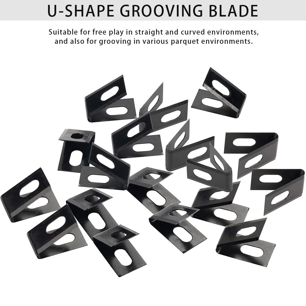 40 Packs Black Matt PVC Floor Vinyl Welding Grooving U V Blade Stainless Steel Blade Slotted Blade Hardware Tool