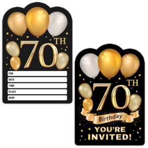 simimi art 30 gold glitter 70th birthday party invitations cards with envelopes