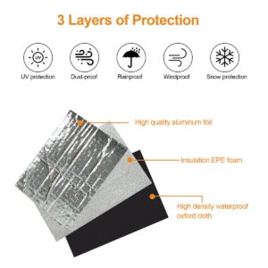 Window Air Conditioner Insulation Cover for Outside Unit, Outdoor Dust-Proof and Waterproof Window AC Cover, 3 Layers of Insulation, 21.1"L × 15"H × 16"D