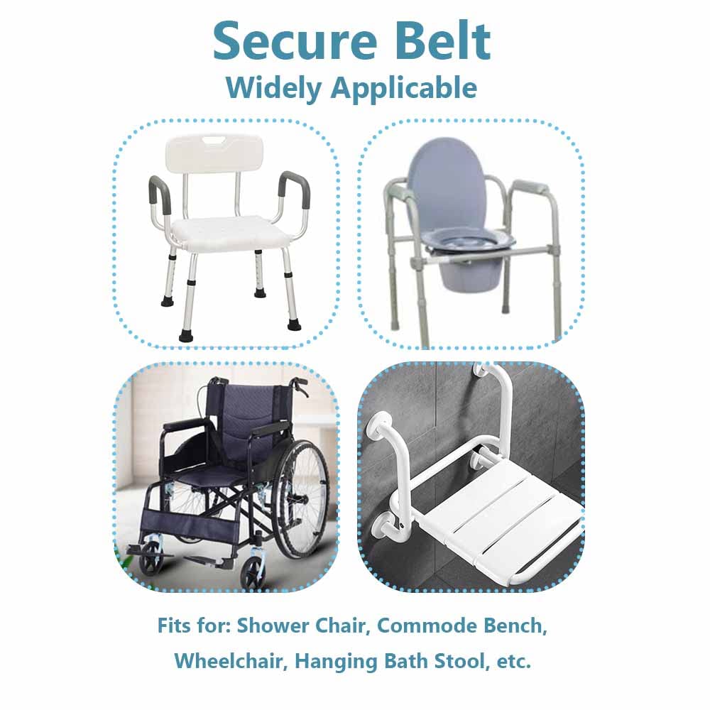 Shower Chair Anti-Slip Belt, Universal Bath Bench or Stool Protective Buckle Strap Bathroom Nursing Care Supply for Elderly, Disabled, Patient