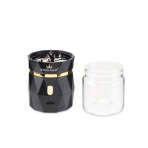 King Palm Electric Spice Grinder - USB Rechargeable Electronic Grinder - Extra Storage Jar w/Lid - Automatic Spice Mill