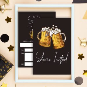 gaicaak 20 Pack Beer Surprise Birthday Party Invitations with Envelopes It’s a Surprise Birthday Fill in Invites Card