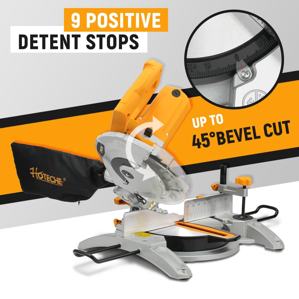 Hoteche Miter Saw 8-1/4-Inch Table Saw 11-Amp Single Bevel Compound Saw Chop Wood Circular Saw with Saw Blade