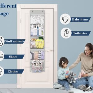 KEETDY Over The Door Organizer Storage for Closet with 5 Pockets Organizer for Bedroom Bathroom, 2 Pack