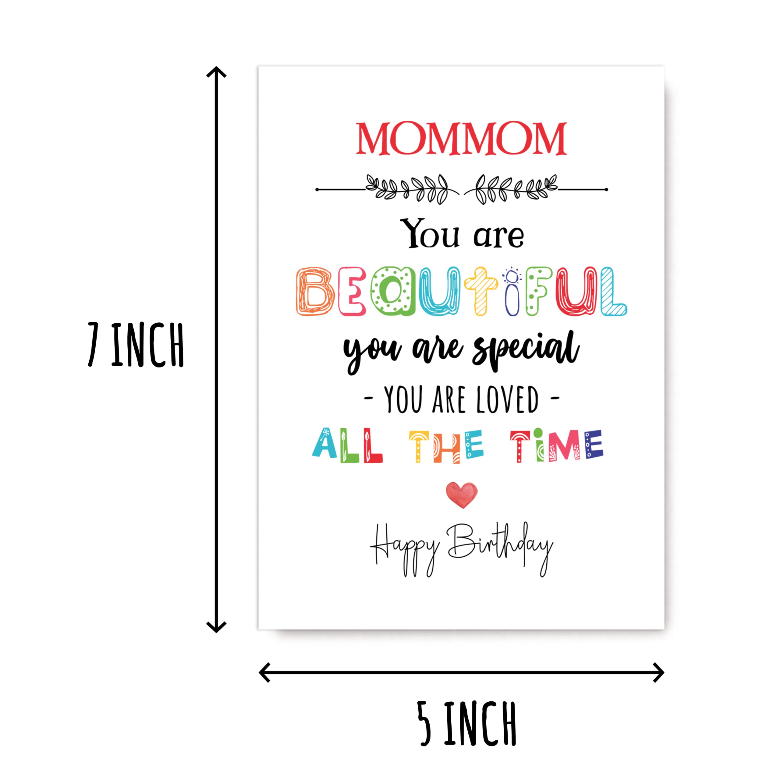 Mommom You Are Beautiful You Are Special - Mommom Birthday Card Poem Card For Mommom - Birthday Card For Mommom - Card For Mommom