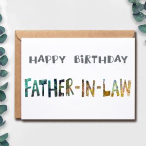 Happy Birthday Father-In-Law - Father-In-Law Birthday Card - Father-In-Law Card - Card For Father-In-Law Modern - Father-In-Law Birthday Card