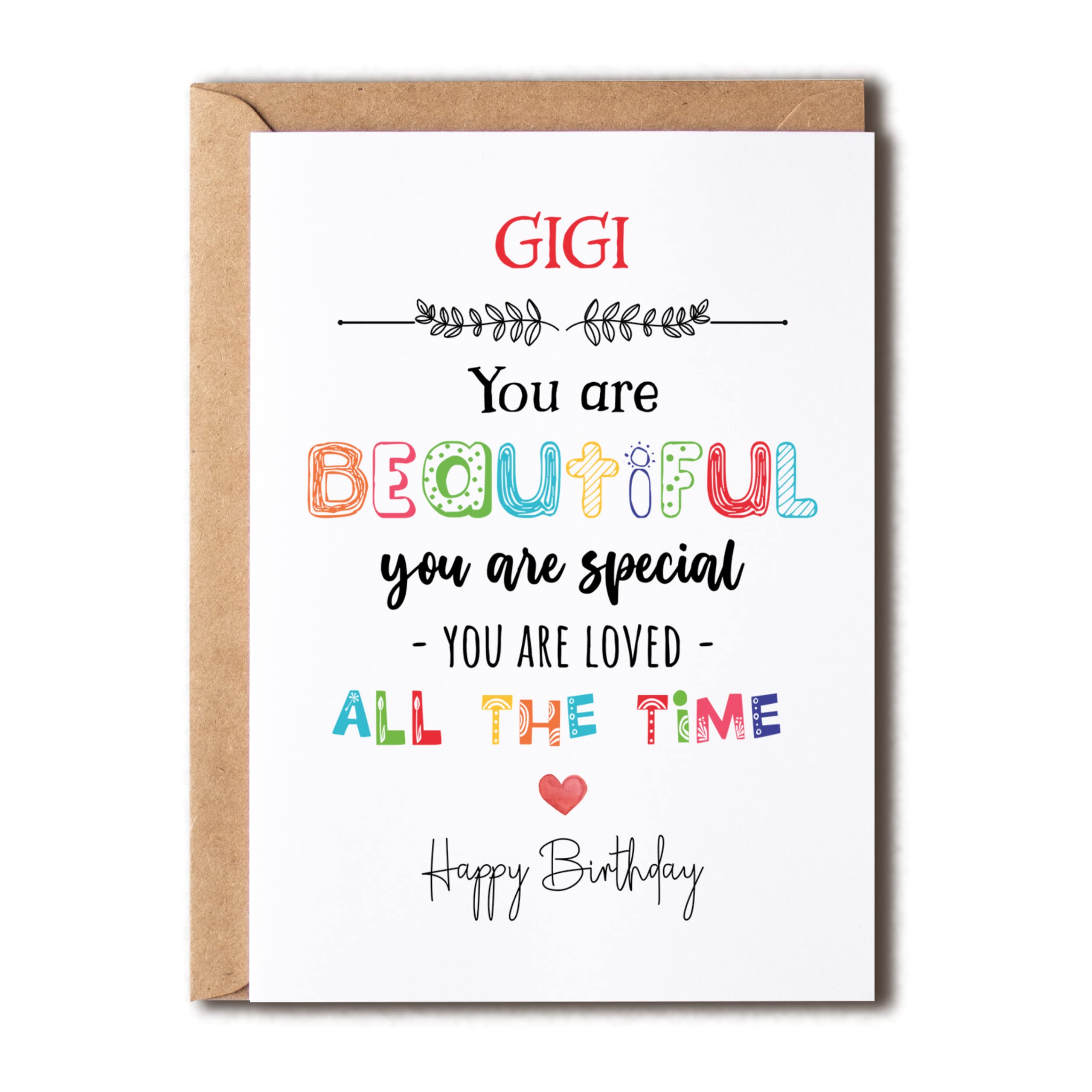 Gigi You Are Beautiful You Are Special - Gigi Birthday Card Poem Card For Gigi - Birthday Card For Gigi - Card For Gigi