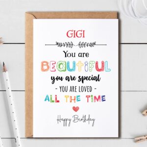 Gigi You Are Beautiful You Are Special - Gigi Birthday Card Poem Card For Gigi - Birthday Card For Gigi - Card For Gigi