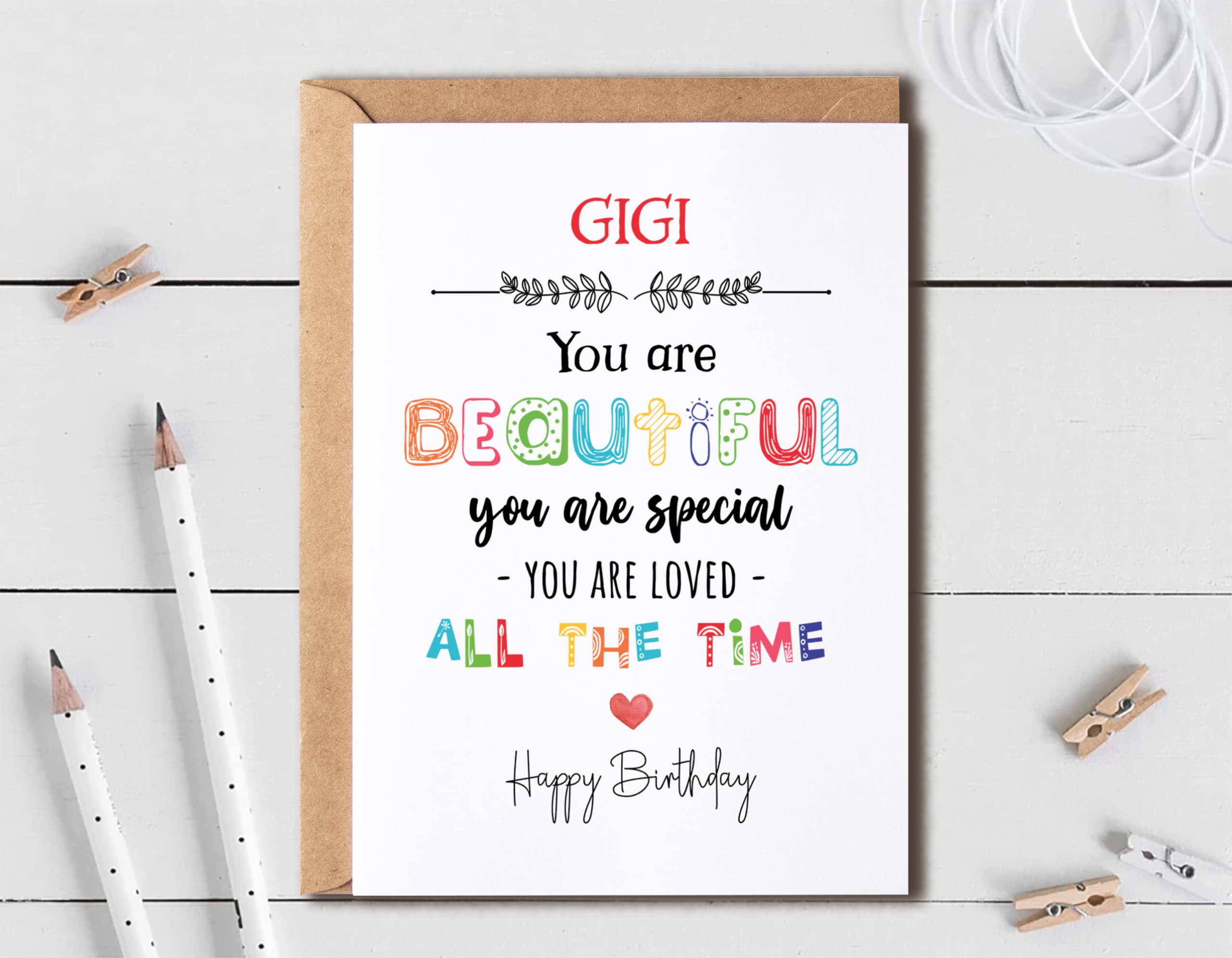 Gigi You Are Beautiful You Are Special - Gigi Birthday Card Poem Card For Gigi - Birthday Card For Gigi - Card For Gigi