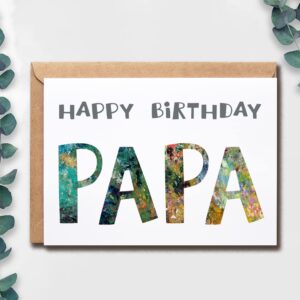 EruditeGifts Happy Birthday Papa, 5 x 7 Inch Card, Blank Inside for Your Message