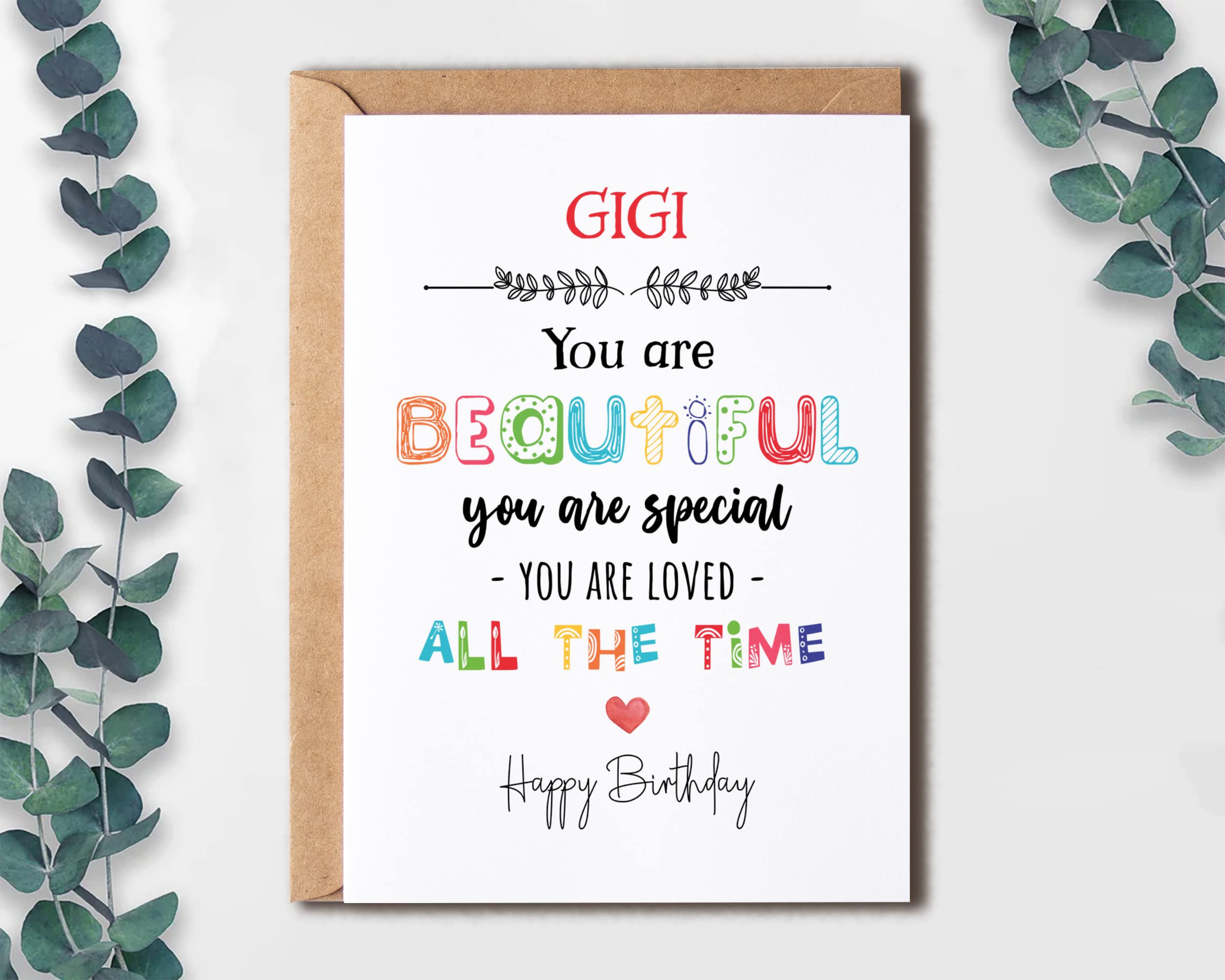 Gigi You Are Beautiful You Are Special - Gigi Birthday Card Poem Card For Gigi - Birthday Card For Gigi - Card For Gigi