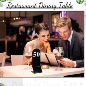 Remerry 50 Pcs Table Numbers 1-50 Acrylic Double Sided Number Cards Acrylic Tent Table Numbers Table Number Holders Tent Table Numbers Cards Wedding Table Number for Restaurant, 2.36 x 6.3 Inch(Black)