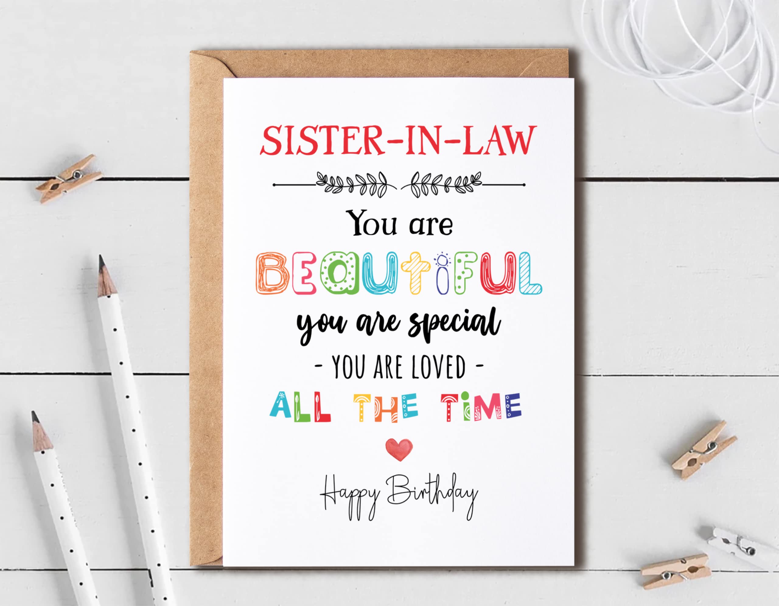 Sister-In-Law You Are Beautiful You Are Special - Sister-In-Law Birthday Card Poem Card For Sister-In-Law - Birthday Card For Sister-In-Law