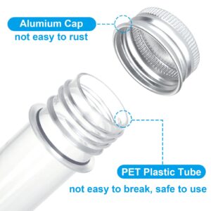 EATHEATY 60 Pack Plastic Test Tubes with Screw Caps, 45ML Clear Bath Salt Tubes Gumball Candy Tubes with Caps, Tube Container Vials for Scientific Experiments, Party Favors, Candy Storage (140x25mm)