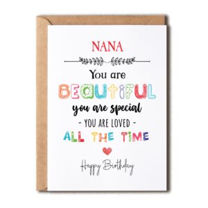 nana you are beautiful you are special - nana birthday card poem card for nana - birthday card for nana - card for nana