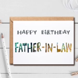 Happy Birthday Father-In-Law - Father-In-Law Birthday Card - Father-In-Law Card - Card For Father-In-Law Modern - Father-In-Law Birthday Card