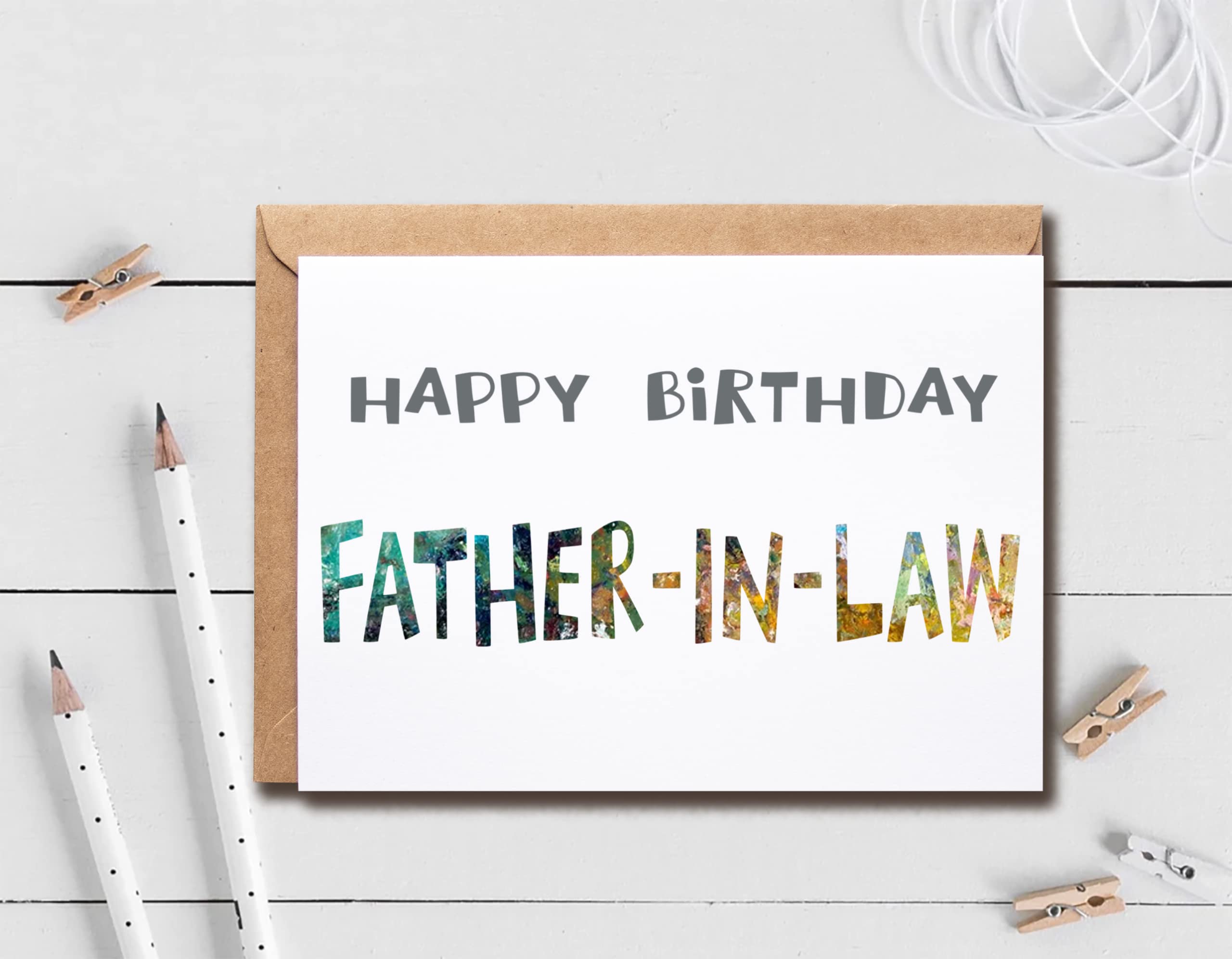 Happy Birthday Father-In-Law - Father-In-Law Birthday Card - Father-In-Law Card - Card For Father-In-Law Modern - Father-In-Law Birthday Card