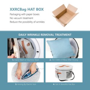 XXRCBag Black Hat Box, Closet organizer, universal travel hat box for men and women, Large Round Foldable Toy Bag with Dustproof Lid, Cowboy Hat Organizer, Stuffed Animal Toy Storage Bin