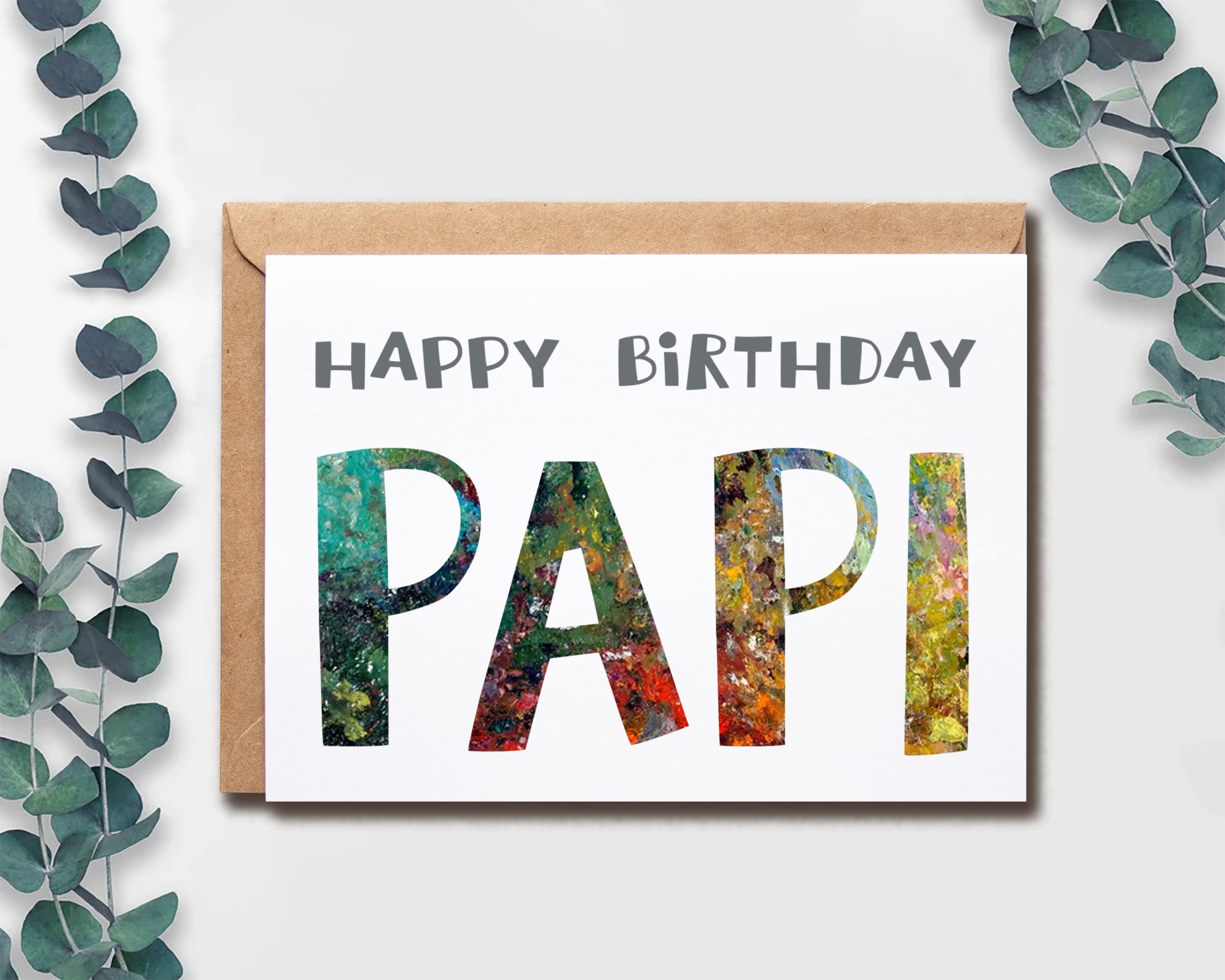 Happy Birthday Papi - Papi Birthday Card - Papi Card - Card For Papi Modern - Papi Birthday Card - Card For Papi