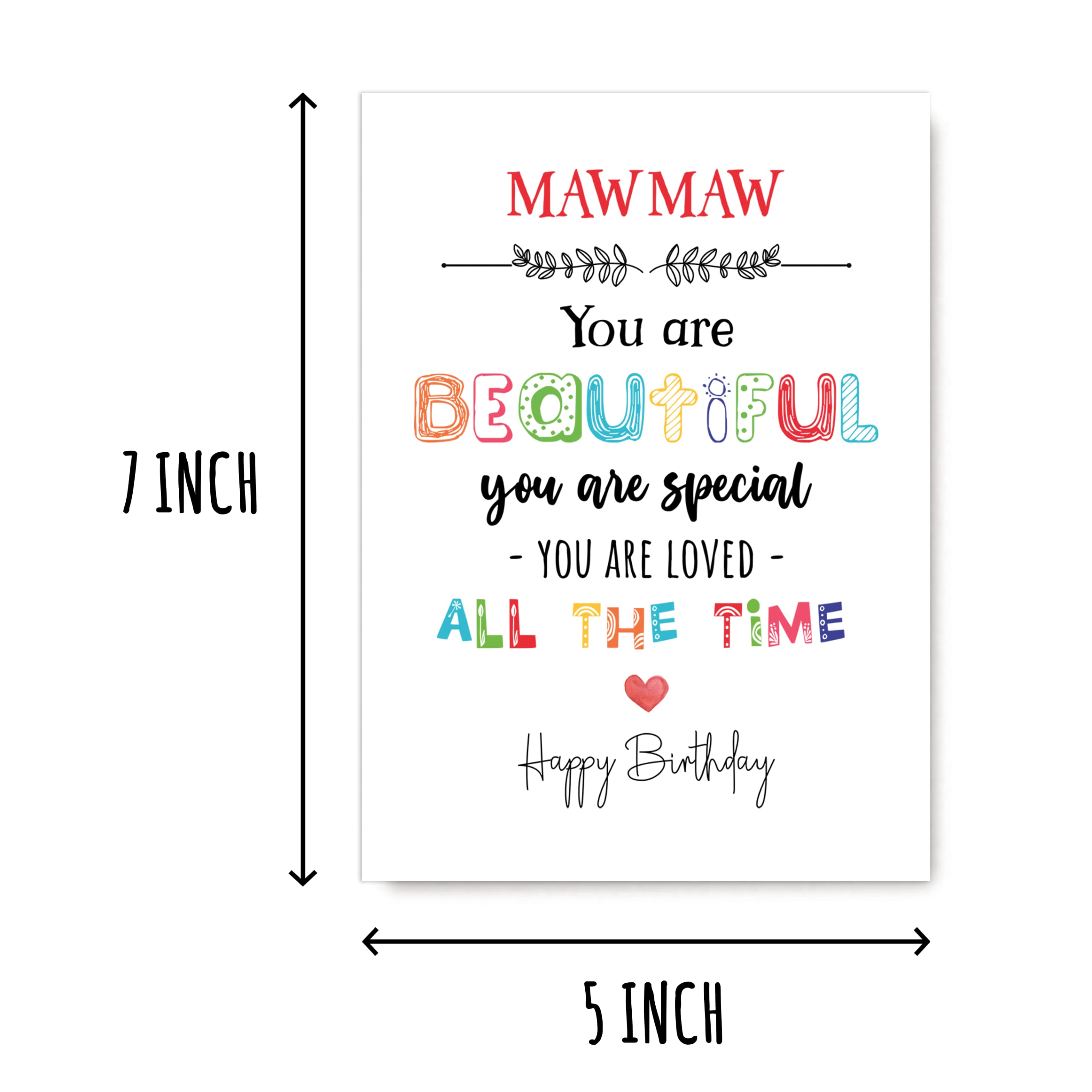 Mawmaw You Are Beautiful You Are Special - Mawmaw Birthday Card Poem Card For Mawmaw - Birthday Card For Mawmaw - Card For Mawmaw