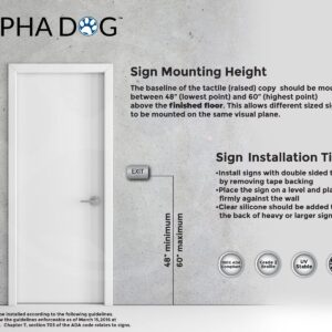 ALPHA DOG ADA SIGNS - Braille Exit Sign for Business, 3x5 Inch, ADA Compliant, ADA Exit Sign with Braille, Indoor or Outdoor, Easy Installation, Made in the USA, Brushed Exit Sign