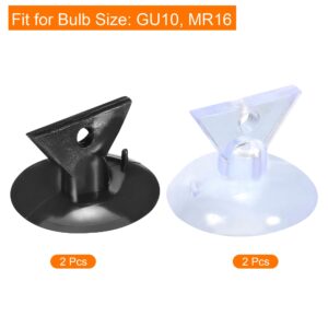 MECCANIXITY Bulb Changers, 35mm Dia. Suction Cup Light Lamp Replacing Tools for GU10 MR16 Bulbs, Black Clear PVC, 2 Set