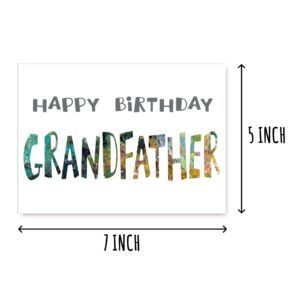 Happy Birthday Grandfather - Grandfather Birthday Card - Grandfather Card - Card For Grandfather Modern - Grandfather Birthday Card