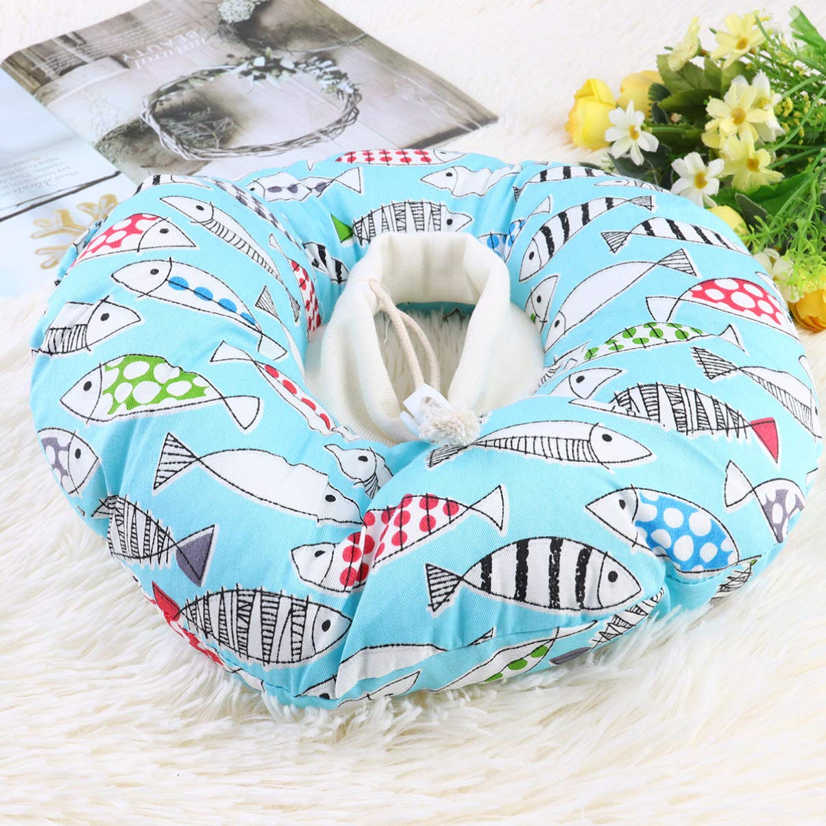 Balacoo Pet Recovery Collar Cat Recovery Collar Cat Cone Collar Cat Cones After Surgery Fish Pattern Soft