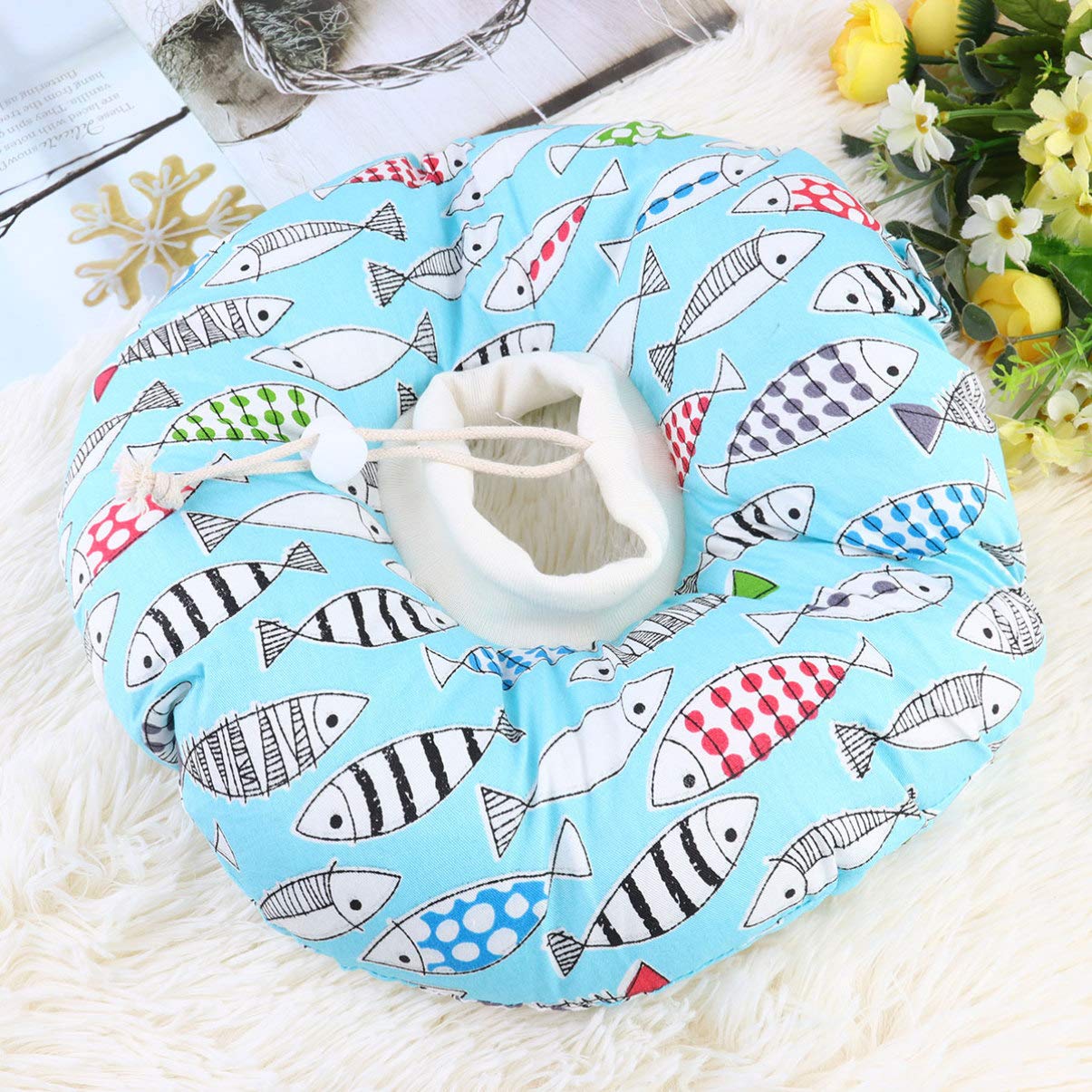 Balacoo Pet Recovery Collar Cat Recovery Collar Cat Cone Collar Cat Cones After Surgery Fish Pattern Soft