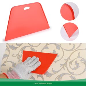 FOSHIO Wallpaper Smoothing Tool Kit, Red Hard Squeegee, 11.5 Inch Wallpaper Wrapping Squeegee, 4 Inch Felt Squeegee with Micro Squeegee, Safety Cutter and Craft Knife, Tape Measure Vinyl Wrap Tool Kit