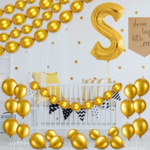 Leitee 160 Pcs Link Balloon 12 Inch 6 Inch Linking Balloons Quick Linkable Needle Tail Latex Balloons for Christmas Birthday Happy New Year Party Wedding Graduation Arch Decors (Metallic Gold)