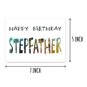 Happy Birthday Stepfather - Stepfather Birthday Card - Stepfather Card - Card For Stepfather Modern - Stepfather Birthday Card - Card For Stepfather