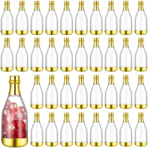 54 pieces champagne bottles candy bottles bridal shower favors mini baby bottle for baby shower mini champagne bottles bulk plastic wine alcohol containers for wedding birthday party (gold)