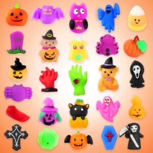 LIAM&AVA Halloween Squishy Toys, 26 PCS Halloween Mochi Squishies Bulk Toy for Girls Boys Kids, Halloween Party Favors, Halloween Trick or Treat Goodie Bags Filler Gifts Decorations